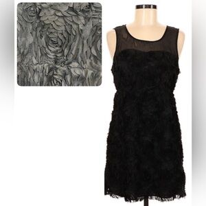 Textured little black mini dress with tie back from Ya Los Angeles, size medium